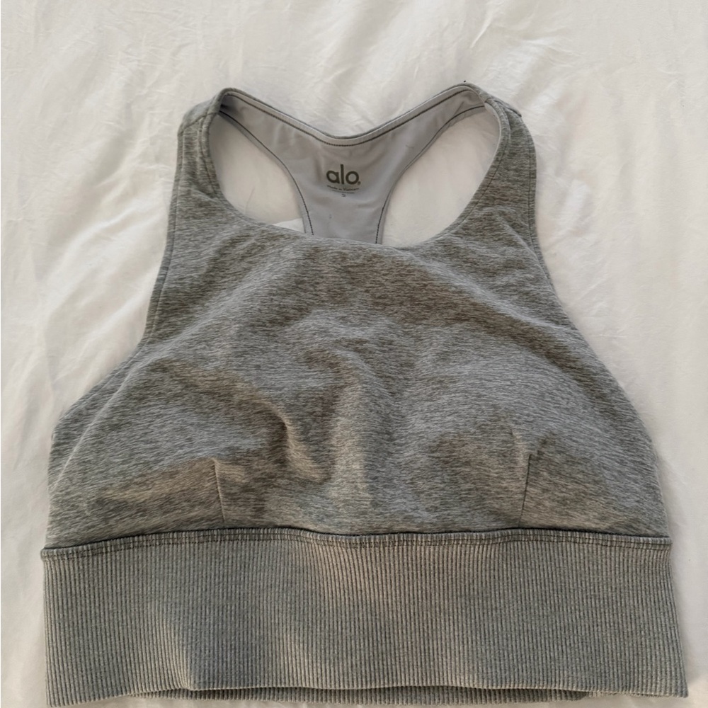 ALO Yoga Heather Gray Sports Bra